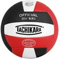 thumbnail image 1 of Tachikara SV-18S Composite Leather Volleyball, Black/White/Scarlet, 1 of 2