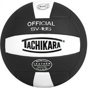 Tachikara SV-18S Composite Leather Volleyball, Black and White,
