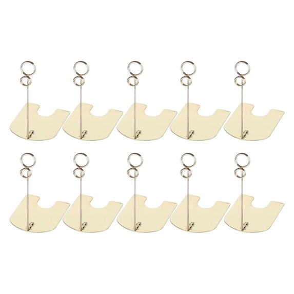 Tachiuwa 10 Pieces Place Card Holders Table Number Holders Card Stand Merchandise Sign Clip Menu Clips for Cake Shop Retail Food Signs Gold