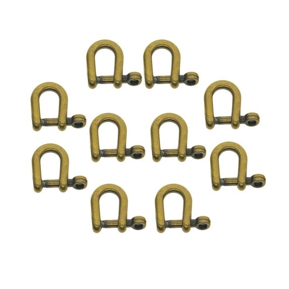 Tachiuwa 10Pcs Horseshoe Buckles Bracelet Clips Zinc Alloy Screw in Shackle Key Chian Hoop D Rings Screw Pin for DIY Leather Backpacks Bronze