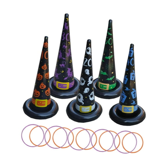 Tachiuwa 15 Pieces Halloween Rings Toss Game Halloween Party Games Halloween Decorations Sports Cones for Halloween Party Games Adults