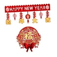 thumbnail image 1 of Tachiuwa 2025 Chinese New Year Banner New Year Decorations Backdrop Traditional Ornaments Door Curtain for Lunar Year Porch Front Door B, 1 of 8