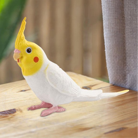 Tachiuwa 2x Bird Animal Sculpture Home Decor Parrot Figurines Toy DIY Landscaping
