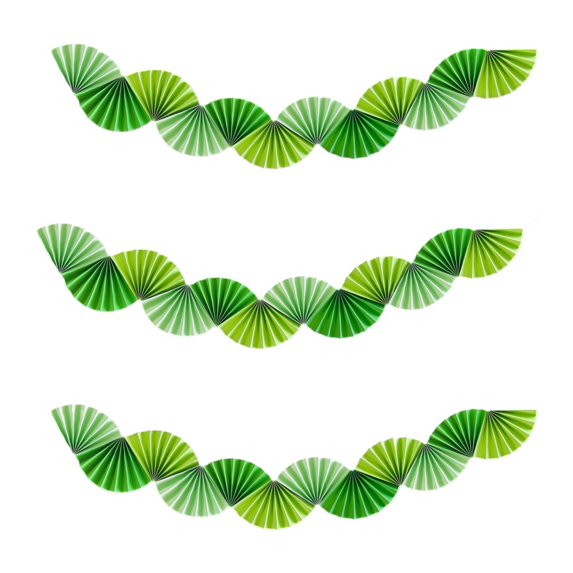 Tachiuwa 3x Paper Fans Garland Ceiling Hanging Decoration Ornament Background for Party Supplies Celebration Carnival Birthday Wedding Green