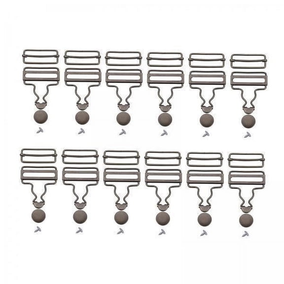 Tachiuwa 3x12Set Metal Fasteners Clip Brace Buckles Suspenders Buckles with Slider 40mm