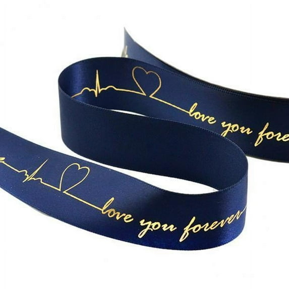 Tachiuwa 3x5 Yards-Roll Wrapping Cake Silk Ribbon Glitter Ribbons Navy Blue