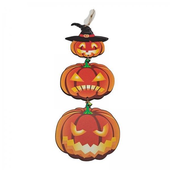Tachiuwa 3xHalloween Hanging Sign Front Door Decorations Plaque for Porch Party Pumpkin