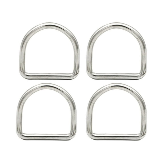 Tachiuwa 4 Pieces Welded D s Metal Loops Buckles Solid Cast Multi Purpose D Shape s D Shape Buckle for Bags Pet Collars Crafts 0.4cmx2.85cmx2.3cm
