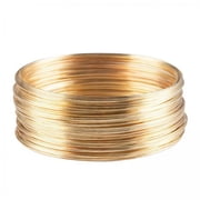 Tachiuwa 4x50 Loops Jewelry Wire Memory Wire for Jewelry Making DIY for Bracelet Bangle Light Gold