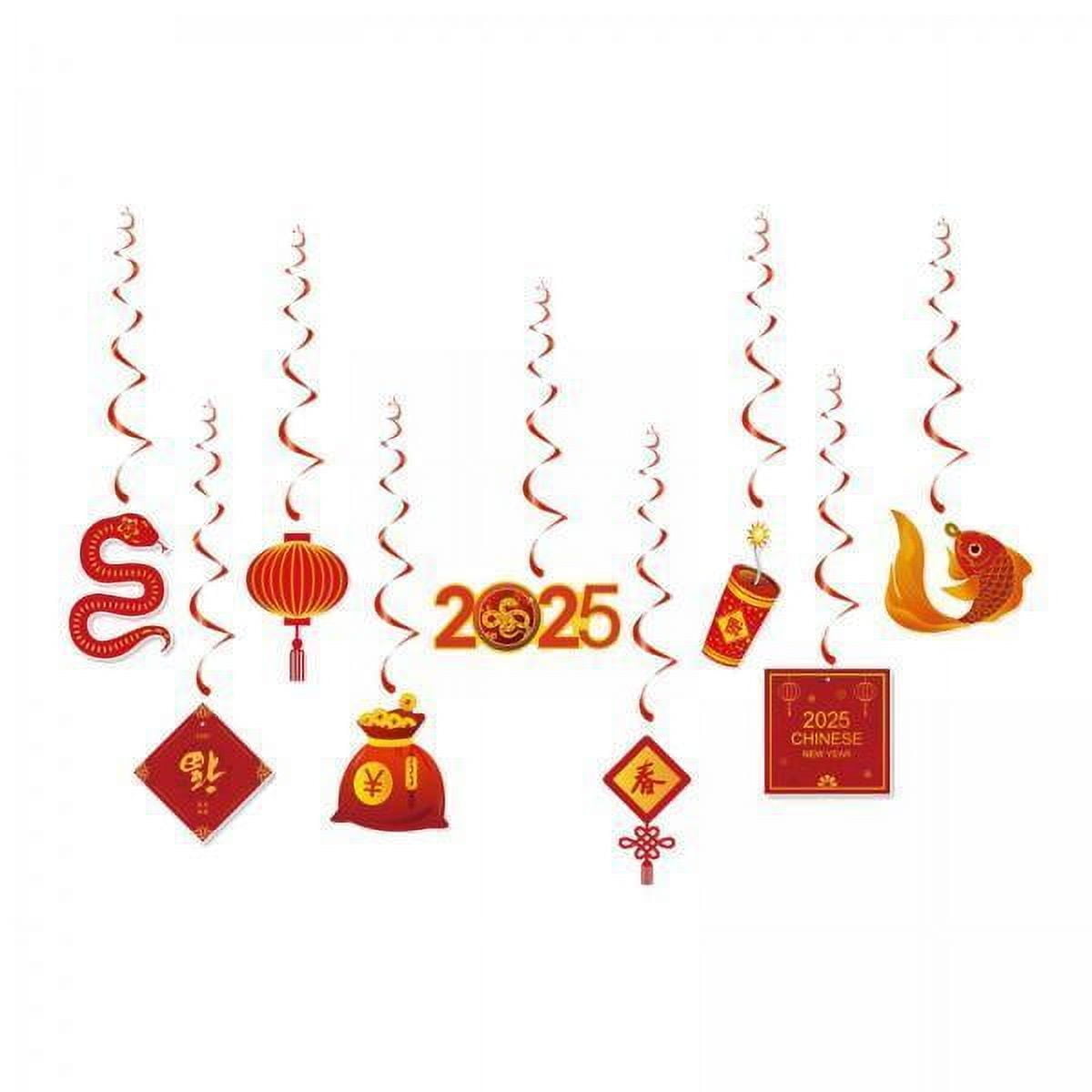 Tachiuwa 4x9 Pieces 2025 Lunar Year Wall Party Chinese New Year Hanging Card Decoration