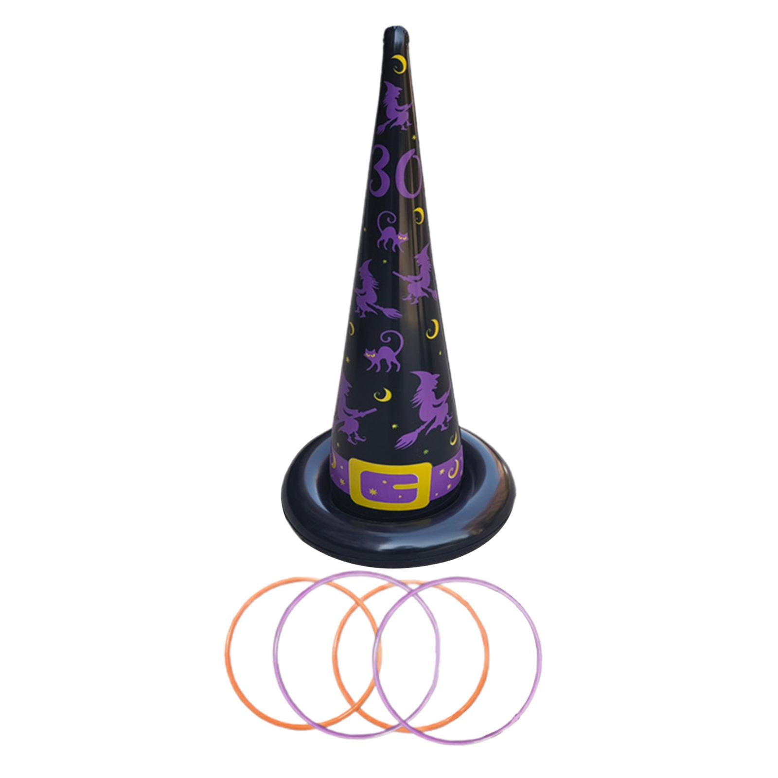 Halloween Ring Toss Game - 5 Pack Inflatable Ghosts & Witch Hats With Rings For Kids Party Games