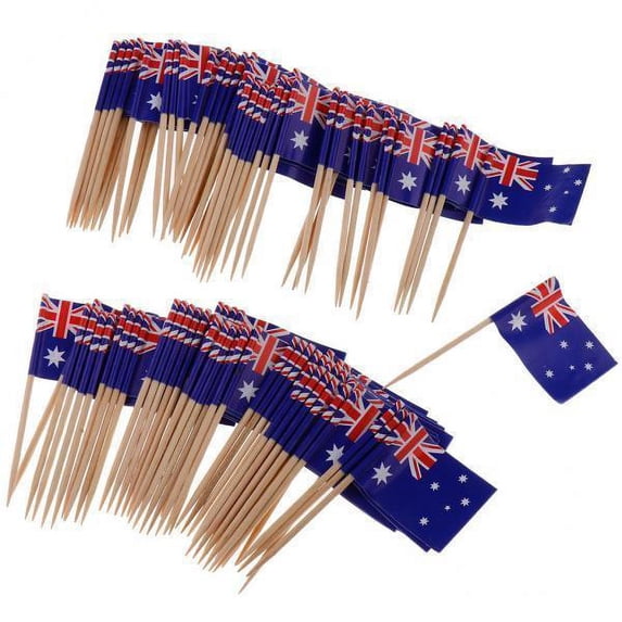 Tachiuwa 6x100 Pieces Decorative Flag Toothpicks Party Food Decorations Australia