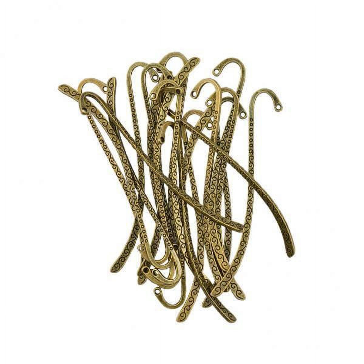Tachiuwa 6x20 Pieces Bronze Beading Line Pattern Bookmarks With Hole For DIY Making 6 Pcs
