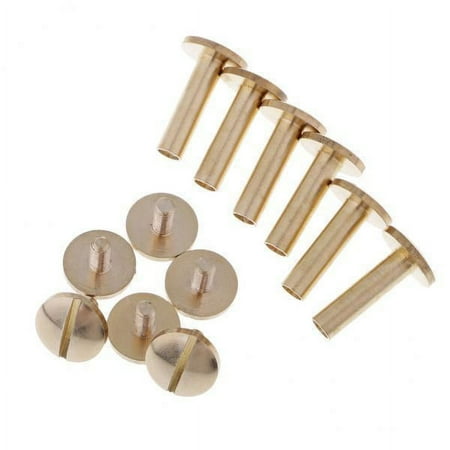 Tachiuwa 6x6 Pieces Solid Brass Nail Rivet Stud Button for Belt Bag Leather Craft 15mm 6 Pcs