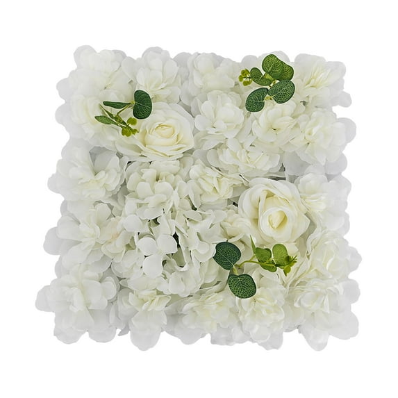 Tachiuwa Artificial Flower Panel Floral Panel Valentines Day Decor, Background, Rose Flower Backdrop for Wedding, Valentines Day Decor White