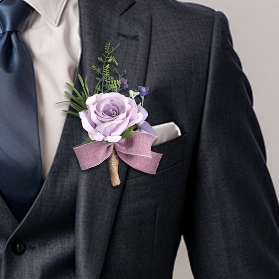 Tachiuwa Artificial Flower Wrist Corsage Hand Flower Boutonniere Handmade DIY Supplies Wristlet Band Bride Bridesmaid Bouquet for Prom A