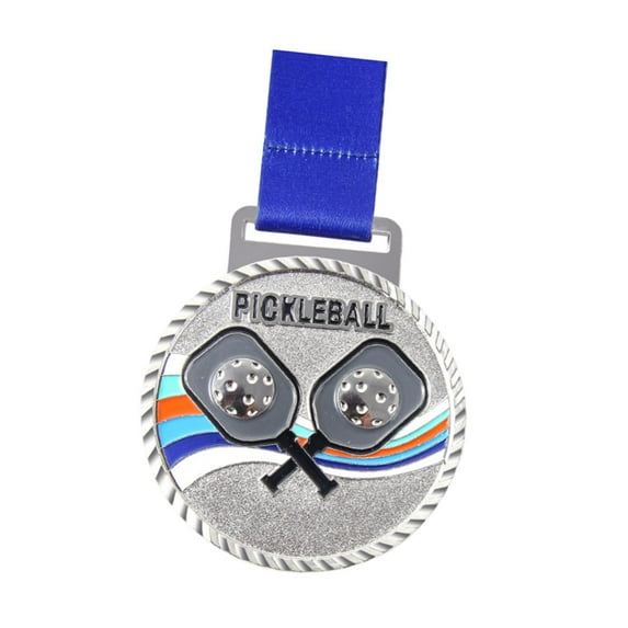 Tachiuwa Award Medal Prize Pickleball Football Sports Award with Lanyard for Sports Participation Competition Winner Gift silvery