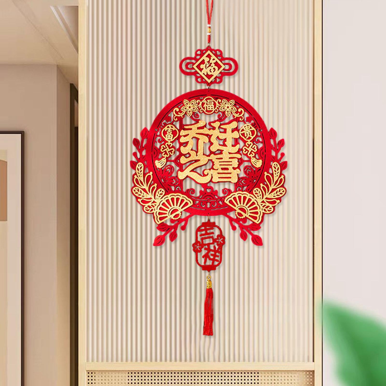 Chinese Knots Tassel Red Chinese Knot Room Wall Ornament Fu Charac 