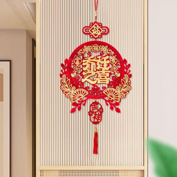 Tachiuwa Chinese New Year Decoration Hanging Ornament Gift Red 2024 Dragon New Year Oriental Chinese Knot Tassel Decoration for Wall Decor D