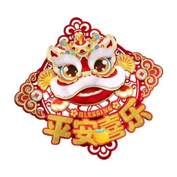 Tachiuwa Chinese New Year Decorations 2025 Door Stickers Lucky Wall Mural Lunar New Year Gifts with Bless Words Window Clings Ornament Dance Dragon