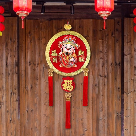 Tachiuwa Chinese New Year Hanging Decorations 2024 Sign Good Luck Charms Feng Shui Decor Tassel Pendant for Garden Holiday C