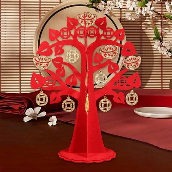 Tachiuwa Chinese New Year Money Tree DIY Adornment Lucky Tree Desktop Ornament for Holiday Store Shopping Mall Decoration S