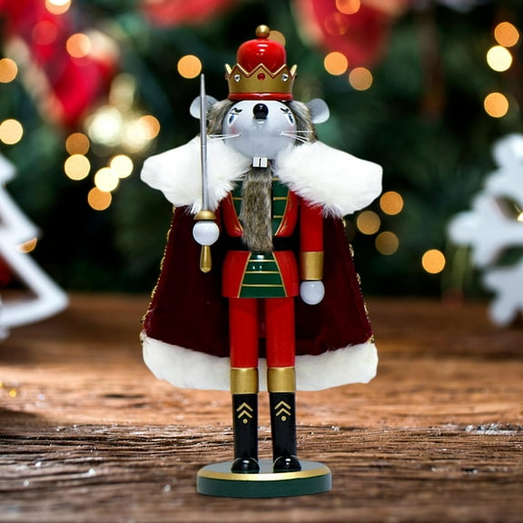 Tachiuwa Christmas Nutcracker Figurine ,Wood Nutcracker Puppet Figure ,Holiday Decoration Ornament ,for Tabletop, Holiday Gift Shelves