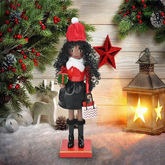 Tachiuwa Christmas Nutcracker Ornament Sculpture 38cm Tall Collectible Candy Themed DIY Wooden Figurine Doll Figure for Party Supplies