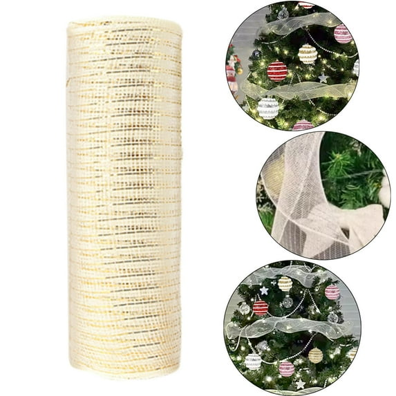 Tachiuwa Christmas Ribbon Mesh Ribbon Multipurpose 10 Yard DIY Craft Gift Wrapping Ribbon Christmas Decoration for Valentines Day Home D