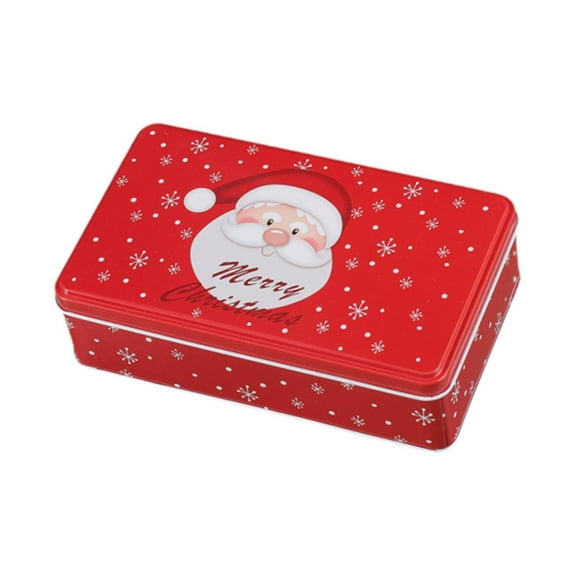 Tachiuwa Christmas Tin Box Gift Box Cute Case for Christmas Party Favor Holiday Santa Claus Red