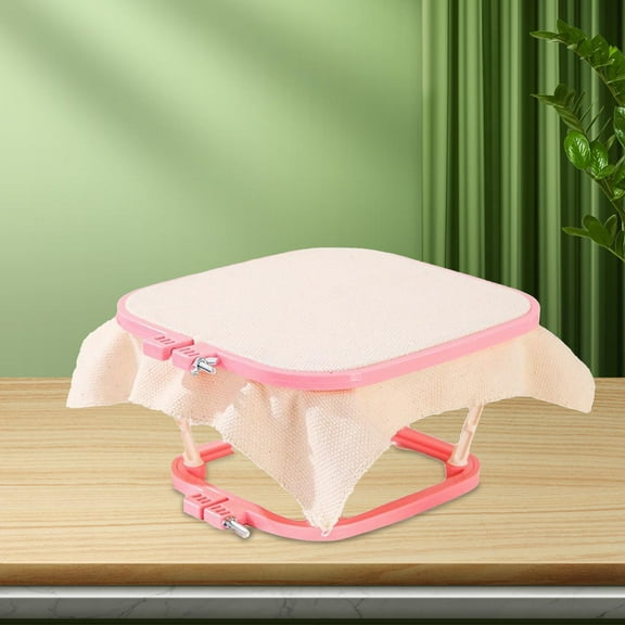 Tachiuwa Cross Stitch Rack Embroidery Frame Lap Stand Double Layer Art Crafts Stitching Durable DIY Hands Embroidery Hoop Desktop red