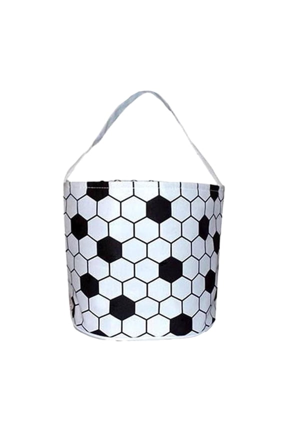 Easter Eggs Bags Easter Bunny Baskets Sports Balls Printing Candies Bucket Tote Bag for Children Kids White Football