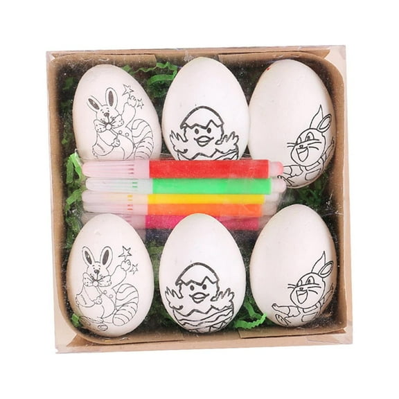 Tachiuwa Easter Eggs Easter Basket Fillers Cartoon Fillable Paintable Easter Party Favors for Family Reunions Festivals Weddings Shops white rabbit