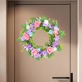 thumbnail image 1 of Tachiuwa Front Door Spring Wreath Rose Wreath Fashion Elegant Hanging Ornament Flower Wreath for Porch Indoor Wedding Decor, 1 of 10