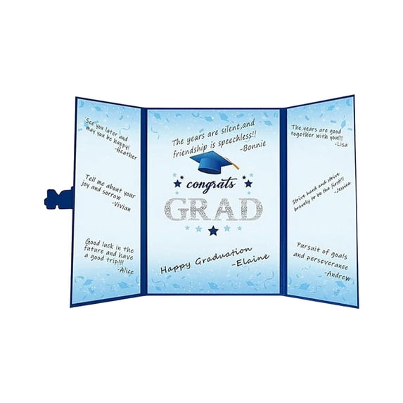 Tachiuwa Graduation Guest Book Party Decoration Graduation Party Supplies Premium Graduating Gifts Grad Book for High School Blue