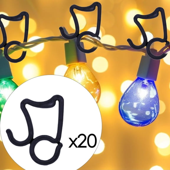 Tachiuwa Holiday Light Clips Christmas Light Clips for Hanging String Lights Birthday Black 20 Pieces