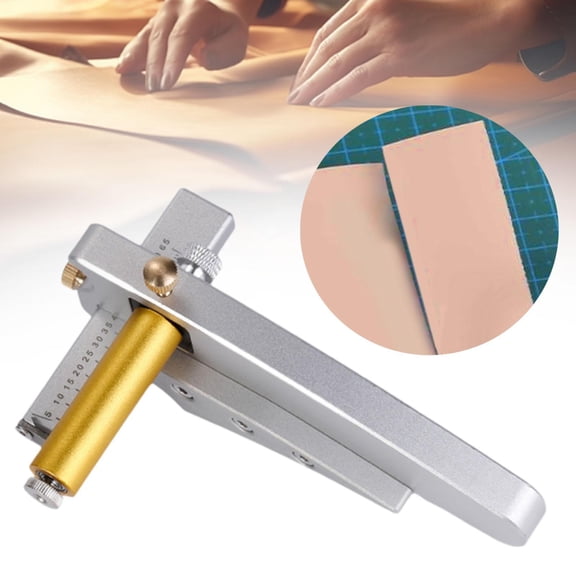 Tachiuwa Leather Strip Strap Cutter Leather Belt Cutting with Scale with Handle Handcraft Practical Professional Leather Crafting Tool