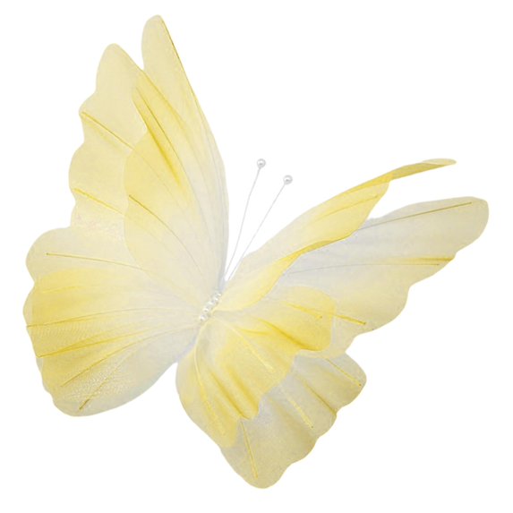 Tachiuwa Mariage Decor, Yarn Artificial Butterfly Decoration Aisle Decor Fake Butterfly Wall Decor for Wedding Shop Photography Crafts Yellow 50x40cm