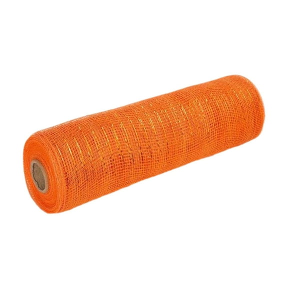 Tachiuwa Mesh Ribbon Mesh Roll Crafts Decoration, Wreath Making Supplies, 10 Inchx30 Feet Each Roll for Bows Birthday Christmas Wreath Orange