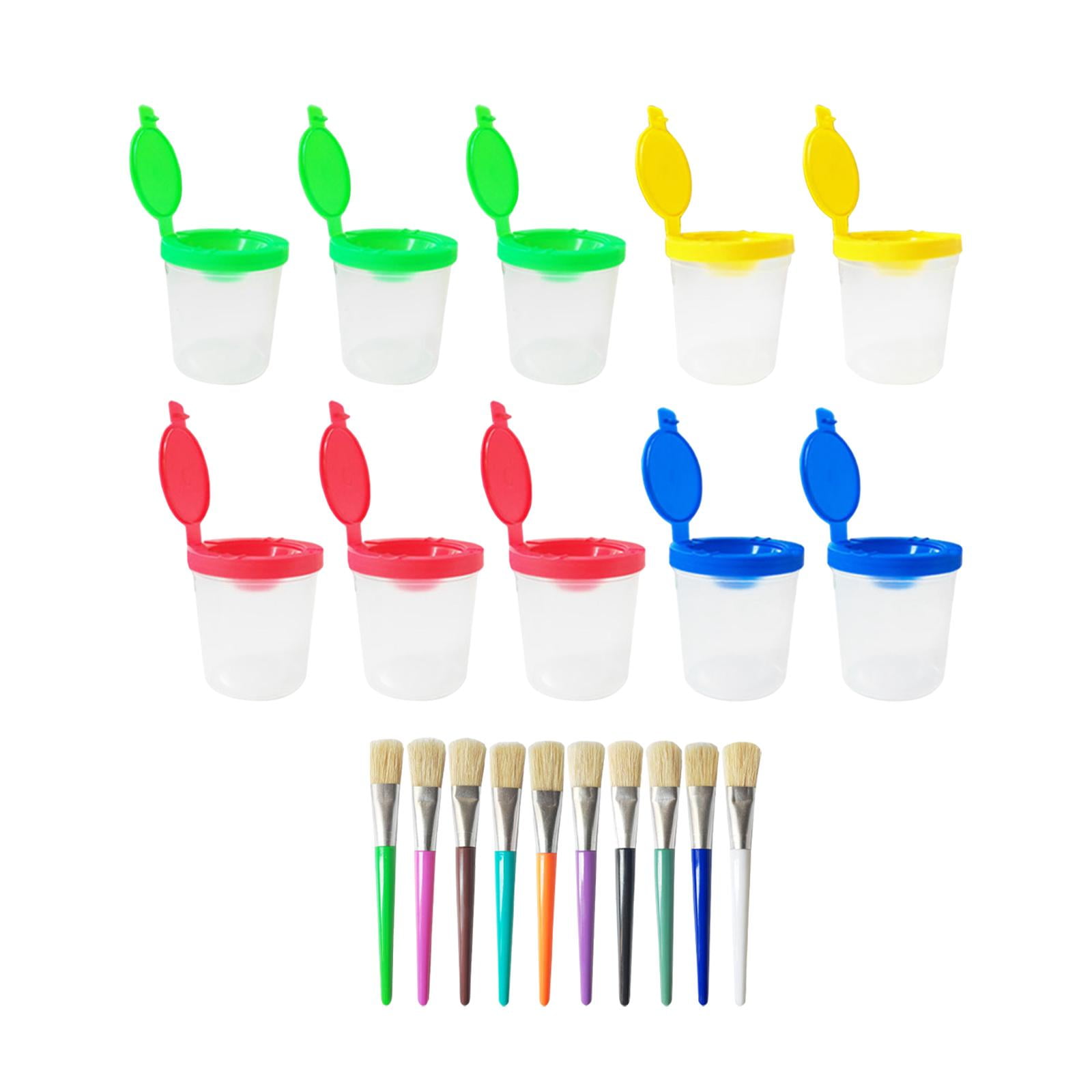 Tachiuwa Paint Cup and Brush Set Art Supplies Tools Easy to Clean Paint Containers for Painting Watercolor DIY Project Home