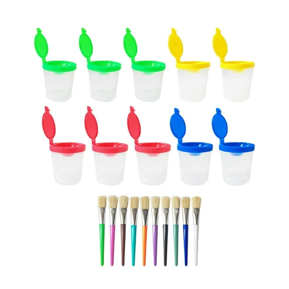 Tachiuwa Paint Cup and Brush Set Art Supplies Tools Easy to Clean Paint Containers for Painting Watercolor DIY Project Home