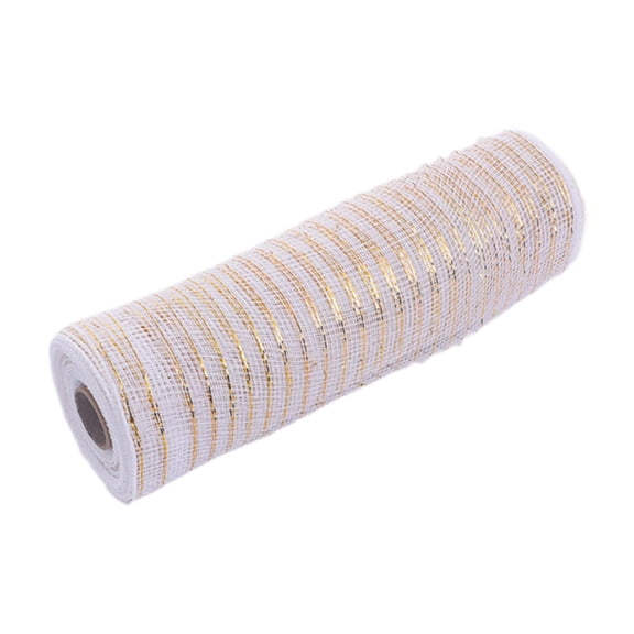 Tachiuwa Ribbon Gold Foil Roll Home Decoration 10Yard Decorative Mesh Roll for Sewing, Scrapbook Making, Bows,Swags
