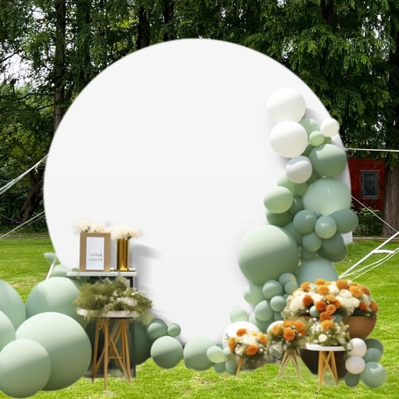 Tachiuwa Round Backdrop Cover,Wedding Background Decor Lightweight Simple Balloons Circle Wedding Arch Backdrop Stand for Celebrations , 220 cm