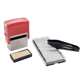 Tachiuwa Self Inking Rubber Stamp Address Stamp Date Accessory Professional Number Letter Stamp DIY Custom for Accounting Legal Coding red