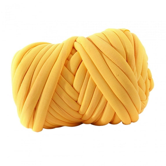 Tachiuwa Thick Chunky Yarn Bulky Giant Yarn Hand Crocheted DIY Filling Crocheting Weight Yarn Bulky Yarn for Craft Pillows Cushion Hats Yellow