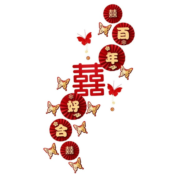 Tachiuwa Traditional Chinese Wedding Decorations,Double Happiness Decoration,Wall Stickers,for Bedroom,Home Decoration,Valentine's A