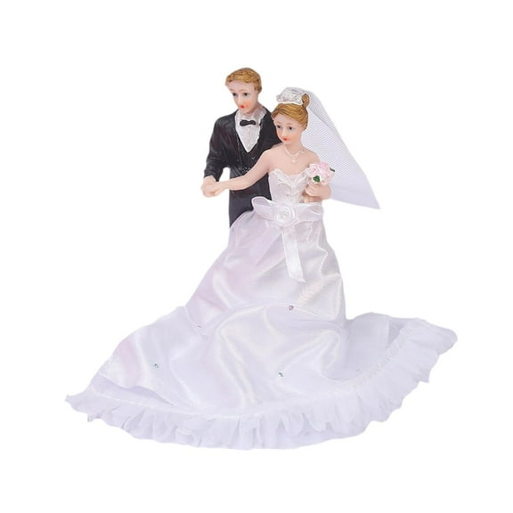Tachiuwa Wedding Cake Dolls Couple Figures, Collectible, Western Resin Miniature Scene People, Bride and Groom Figurines ,for Birthday B