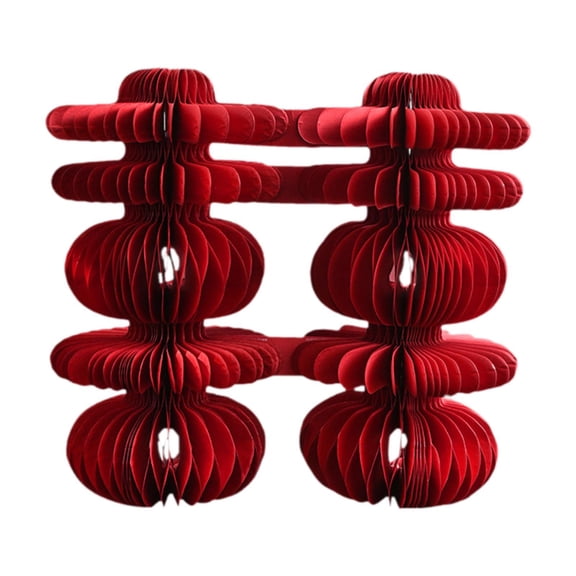 Tachiuwa Wedding Decorations Honeycomb Ball Party Supplies Bedroom Scene Layout Xi Character Origami New Year Table Centerpiece 30cmx28cmx15cm