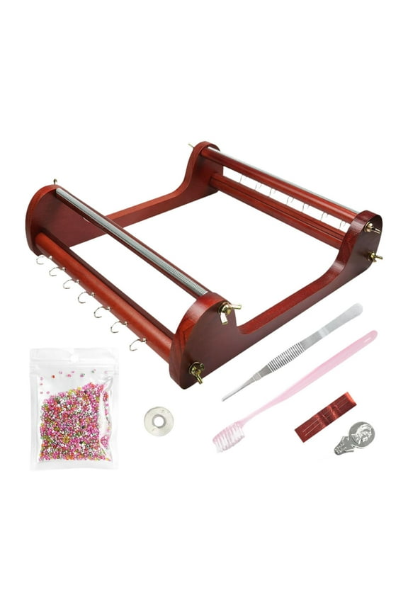 Wood Beading Loom Kits for Beginners Beading Supplies Gifts with Beads Wood Bead Loom Set Jewelry Making for Handmade Earring