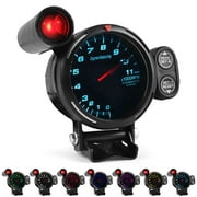 3.5 80mm Tachometer Gauge High Speed Stepper Motor RPM Rev Counter 7 Color LED